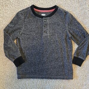 Gray Kids Long Sleeve Henley Shirt